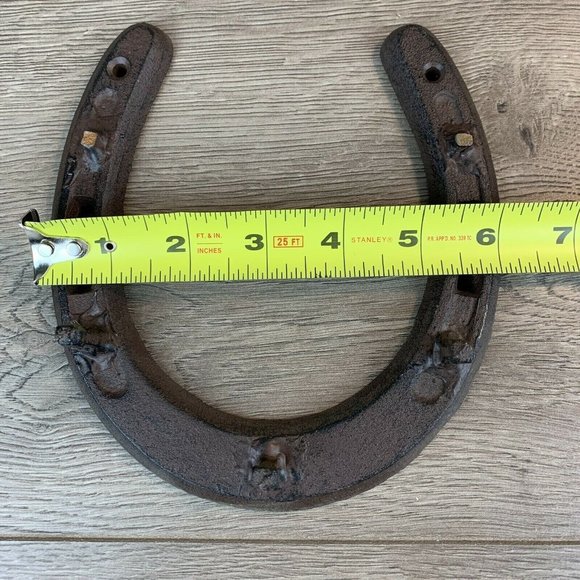 Wrought Iron Decorative Draft Horse Size Horseshoe Hook.  2 Pegs Are Broken Off. - Picture 5 of 6